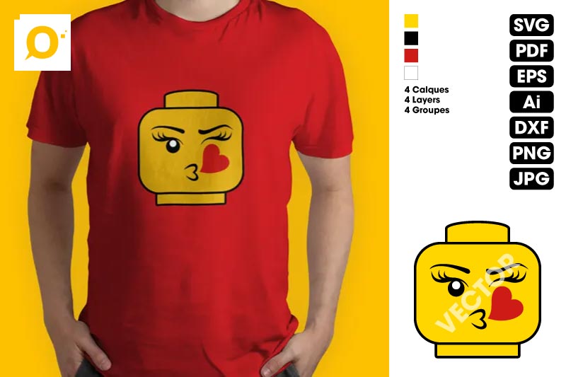 Photo d’un t-shirt personnalisé dans le style Lego